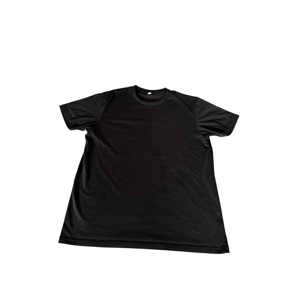Uniqlo Mens XL Black Crew Neck Short Sleeve T-Shirt Cotton Polyester Blend Tee